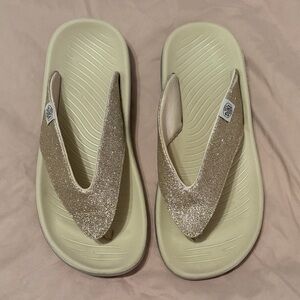 Hey Dude Glittery Gold Women's Sandals